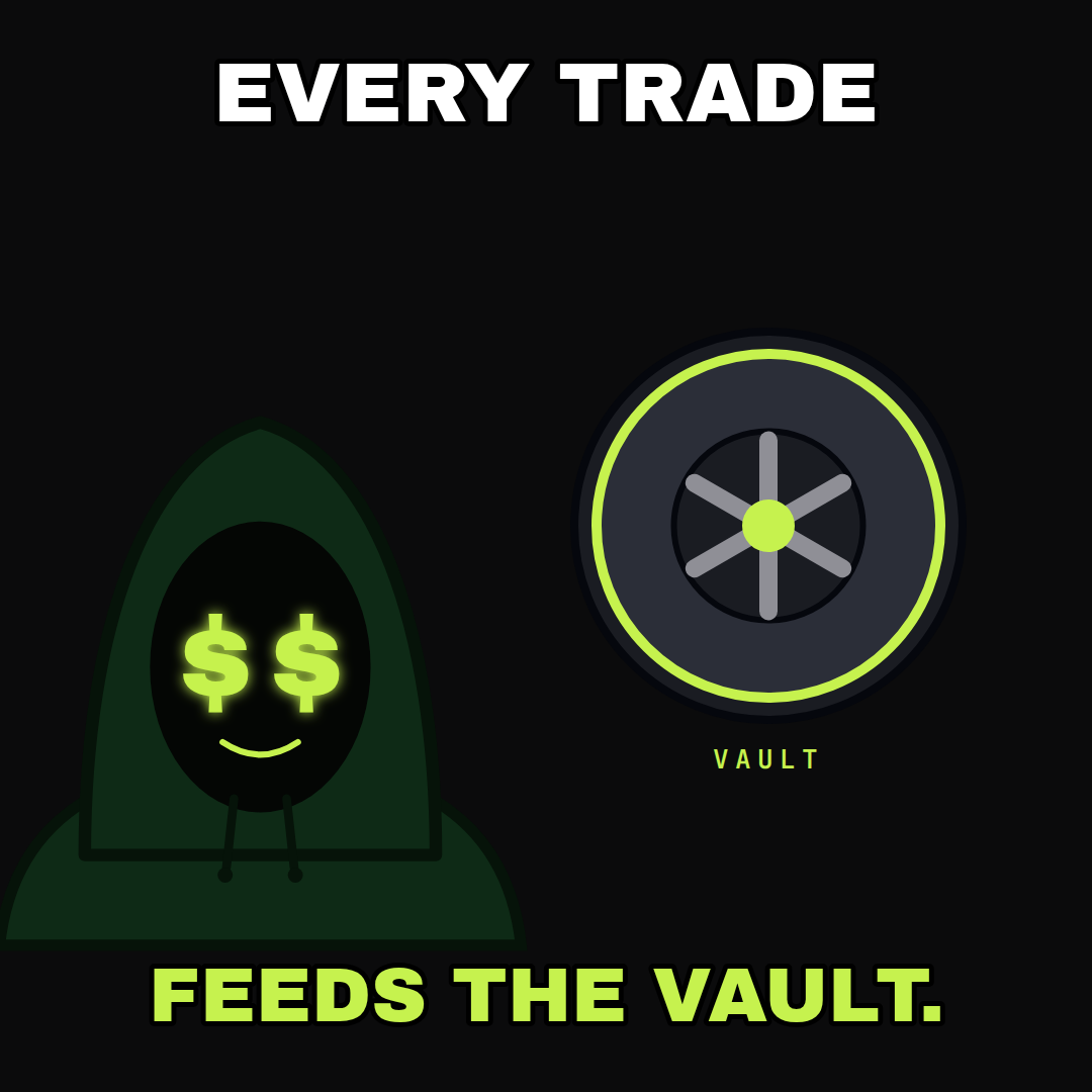 Every trade feeds the vault.